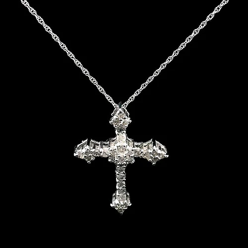 14K Diamond Cross