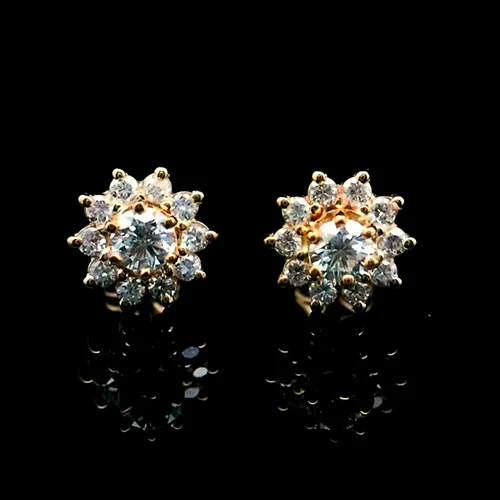 14K Diamond Cluster Earrings